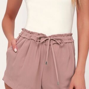Lulus Jest Mauve Drawstring Shorts Pink - Size S